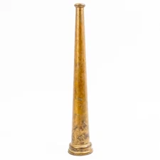 Vintage Fire Hose Brass Nozzle - 14-7/8" Length, 1" Opening, 2" Threaded Port