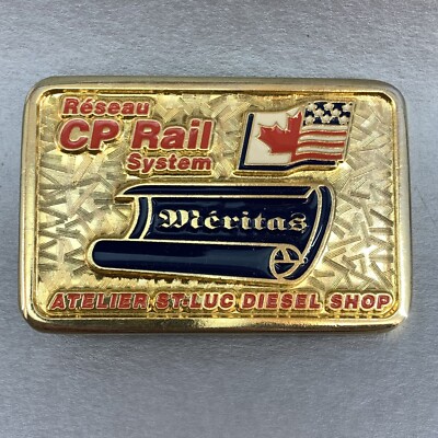 CP Rail Canadian Pacific Meritas Railway Eisenbahn Zug Vintage Gürtelschnalle Gold