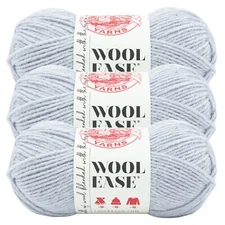 (3 Pack) Lion Brand Yarn 620-006B Wool-Ease Yarn, Icicle
