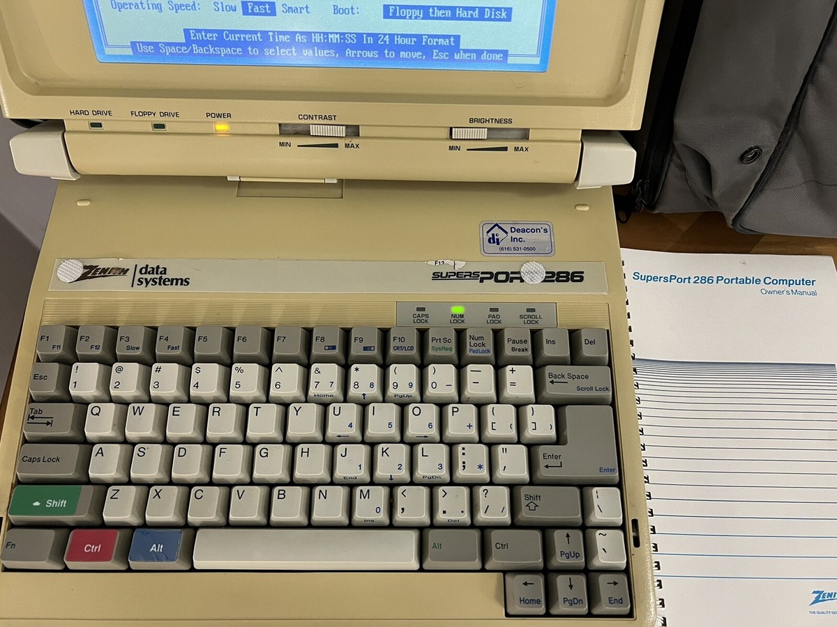 F②TOMICALIMITED VINTAGENEOF355berlinetta Vintage Zenith Data Systems SupersPort 286 ZWL-0200-02, NO POWER