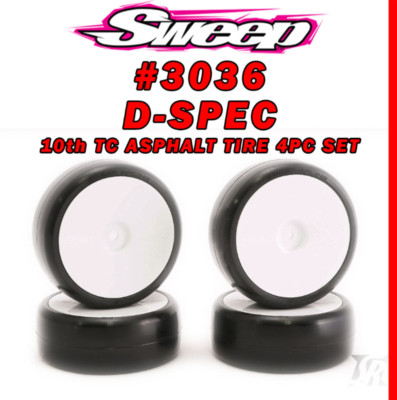 Sweep Racing 3036217 P D36 D-SPEC Slick Asphalt TC tire 4pc set Pre-glued 12mm T