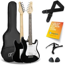 3rd Avenue 3/4 Electric Guitar - Black - Clearance