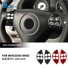 For Mercedes-benz Slk 2004-2010 Steering Wheel Panel Cover Carbon Fiber Sticker