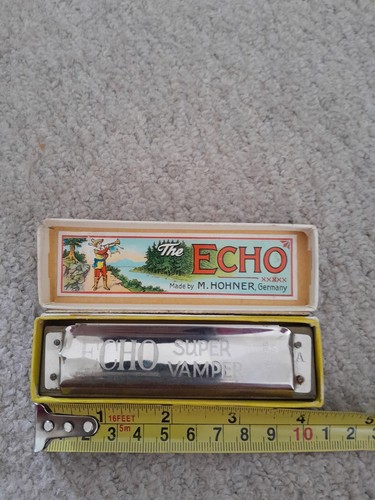 Vintage M. Hohner Germany Echo Super Vamper Harmonica Key A Original Box (2617b) - Picture 6 of 6