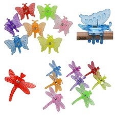 Butterfly & Dragonfly Hair Claw Clips - Mixed Color Plastic Clamps Plant Clips
