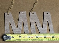  2 4" Faux Wood Monogram Ornaments Letter "M"