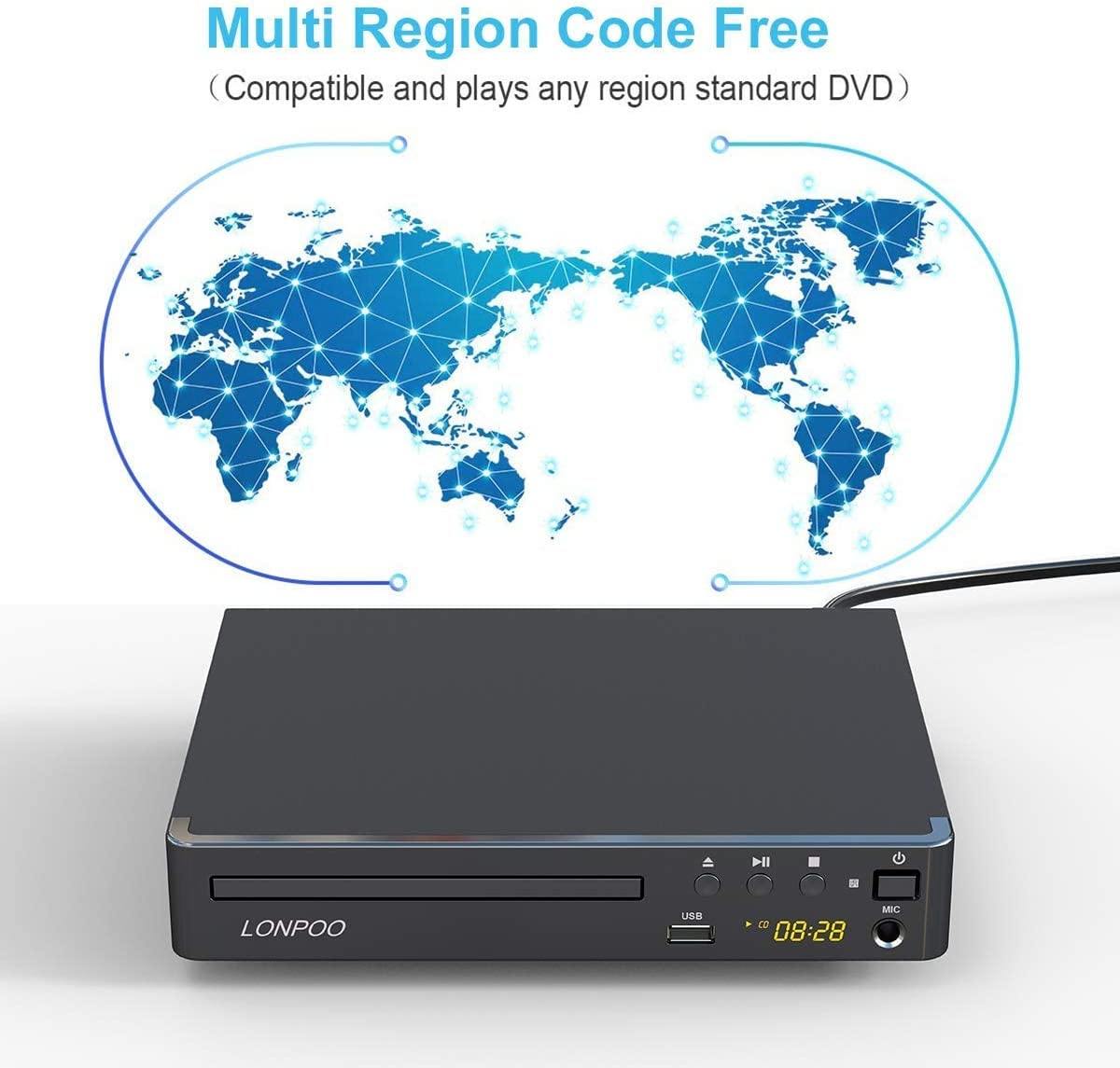 LP-099 Multi Region Code Zone Free PAL/NTSC HD DVD Player CD