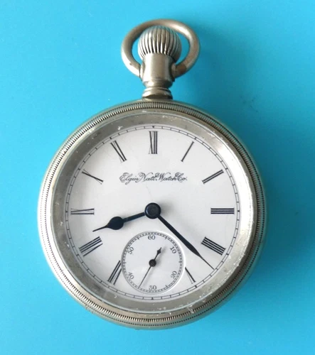 Elgin c1894 18S 7J M5 G73 Pocket Watch Keystone Silveroid Case Cleaned Runs