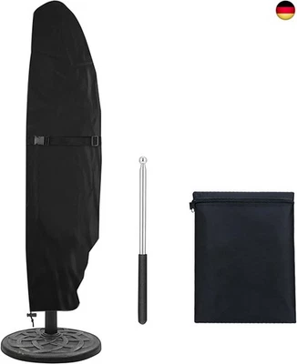 GIGMETA Schutzhülle für Sonnenschirm, 265 x 40/70/50 cm, Wasserfest, Schwarz, B