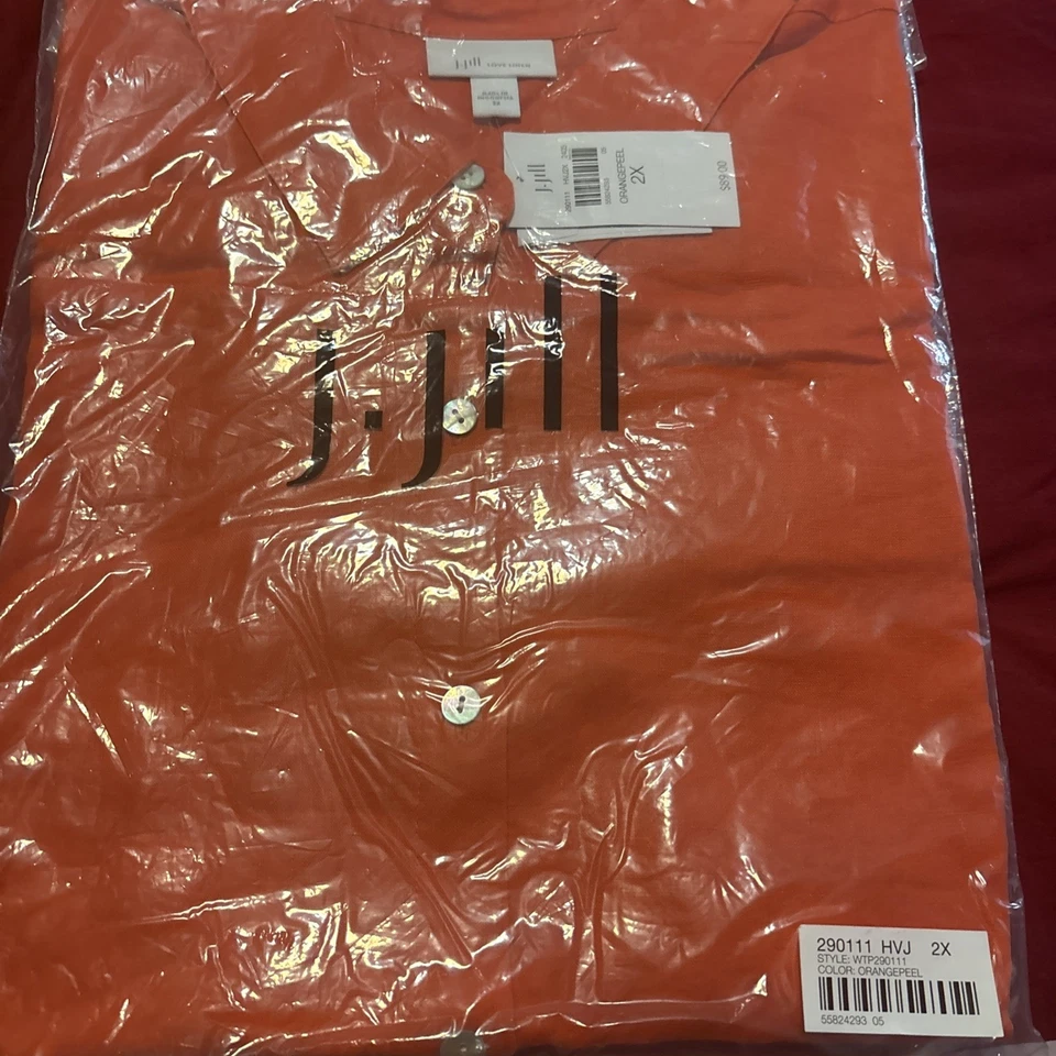 Camisa de lino naranja Jill 2X nueva con etiquetas  Foto 3 de 4