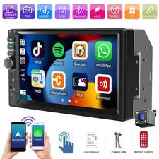 7 inch Double 2 DIN Car Stereo Radio Apple CarPlay Android Auto Touch Screen USB