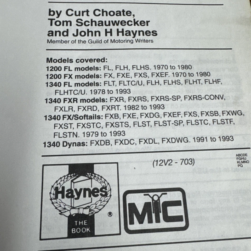 Manual de taller de reparación de servicio Harley Davidson 1970-93 bicicletas 1200cc 1340cc propietarios Foto 4 de 4