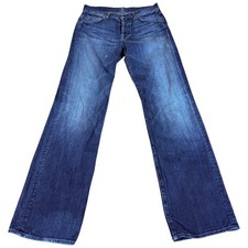 7 For All Mankind Jeans Mens 34 Blue Denim Stretch Medium Wash Straight Leg