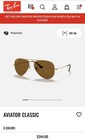 Ray-Ban Aviator Classic Polarized Aviator Sunglasses Gold Metal/Brown Glass — photo 3