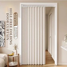 Stylish Elegant Folding Door Curtain No Punch Privacy Space Partition Divider