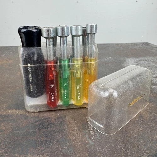 Vtg ARCHER Radio Shack 9-Piece SAE Mini Compact Hex Nut Driver Set w/ Case