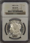 1885-O Morgan Silver Dollar NGC MS64 PL $1