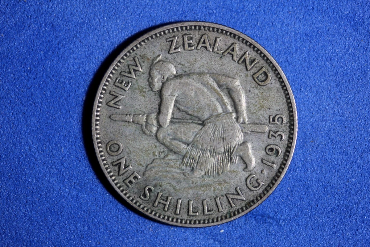 外国銀貨　ニュージーランド　1シリング銀貨　1935年 外国銀貨 ニュージーランド 1シリング銀貨 1935年 New Zealand 1