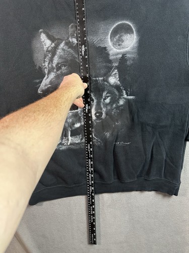 Suéter Vintage Naturaleza Para Hombres XL Negro Lobo Animal Sudadera Americana Exterior - Imagen 3 de 6