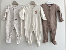 Unisex Baby 0-3 Months Babygrow Sleepsuit Bundle Neutrals Bears Jojo Maman Bebe
