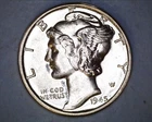 1945 MERCURY DIME***~ AU+  **122-6