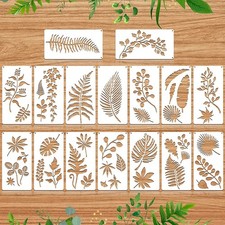 16 Pieces Leaf Stencils Tropical Leaves 42 Patterns Palm Fern Turtle Plant Le...