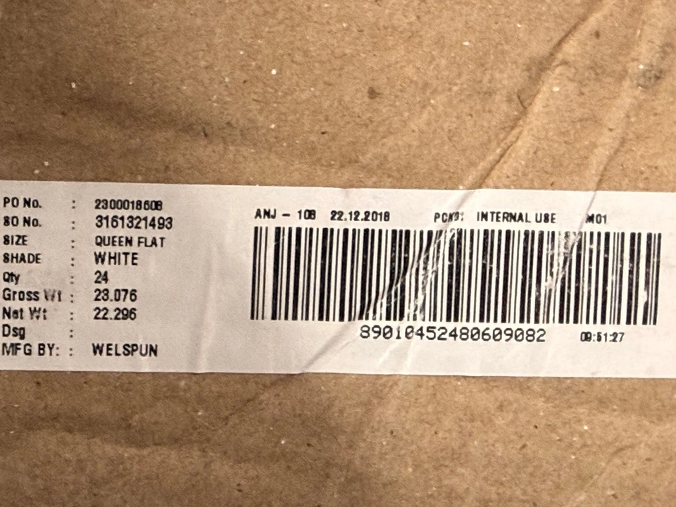 LUJO Welspun IHG Hotel T210 Blanco QUEEN Sábana Plana 98" x 109" IHGM-SS-QFS-01 Foto 2 de 2