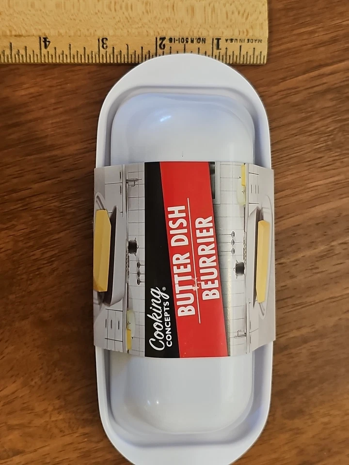 NUEVO 4 platos de mantequilla de melamina blanca Cooking Concepts de una sola barra 3,25 x 7,5 Foto 4 de 4