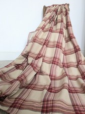 Laura Ashley Curtains W62 x L70 in Brodie Raspberry Tartan Check Pencil Pleat 