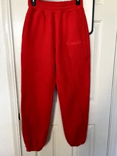 Comfrt Minimalist Sweatpants Crimson Red Color Unisex Small