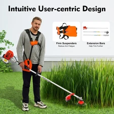 Hedge Trimmer For Garden Tree Weed 51.7cc Gas Powered Pole Saw Brush Cutter