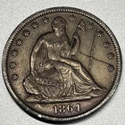 1864-S Seated Liberty Half Dollar AU Details KEY DATE w/ Nice Toning Eye Appeal
