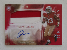 2017 Origins Football Joe Williams Autograph Patch Rookie Card #136  SN  /99. rookie card picture