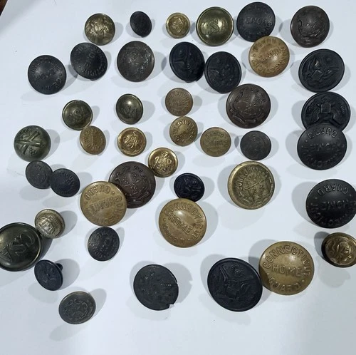 Lot US Military Buttons 40+ Vintage WW1 US Army Civil War SEE PICS