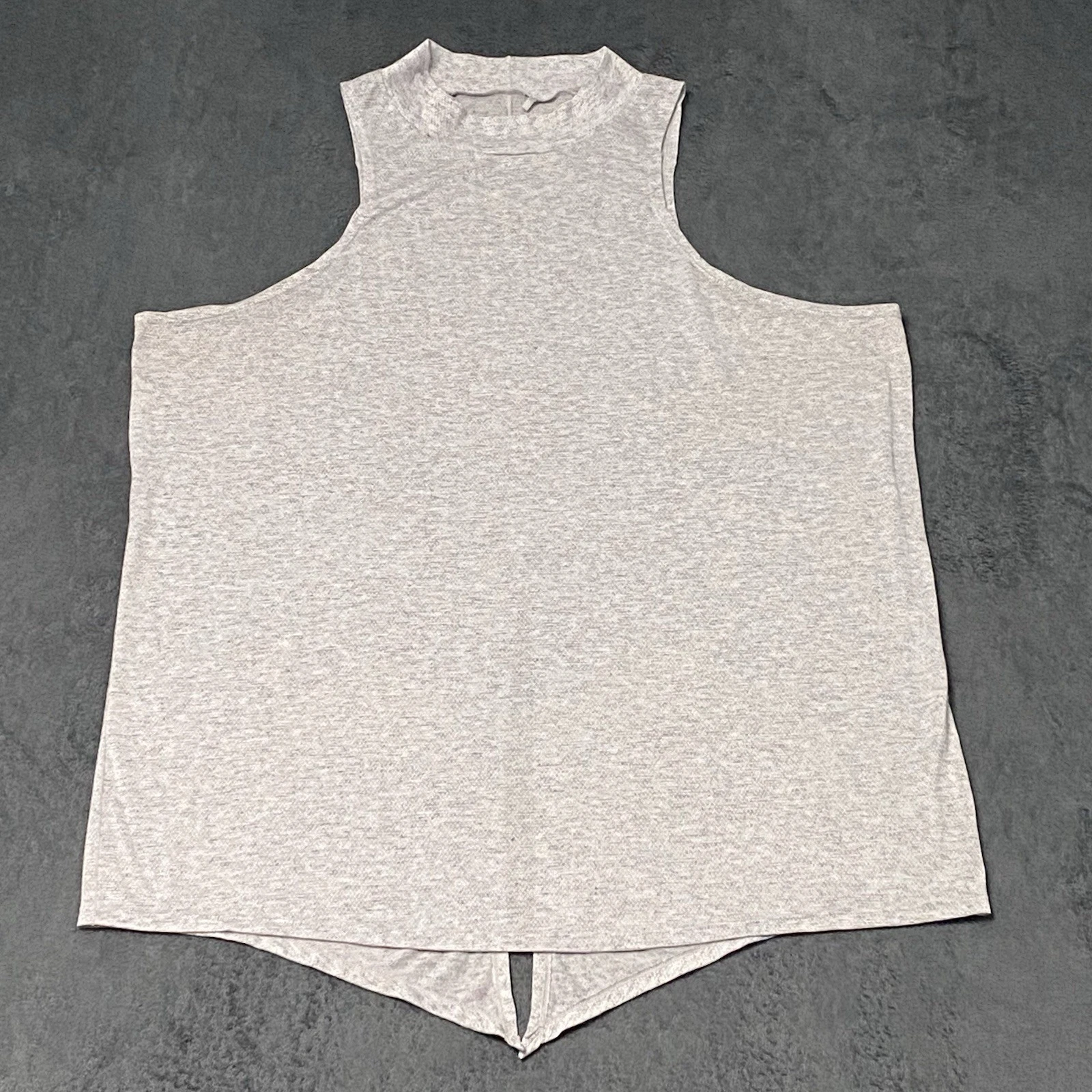 Prana Shirt Womens L Gray Loretta High Neck Tie Back Tank Top Outdoor Activewear