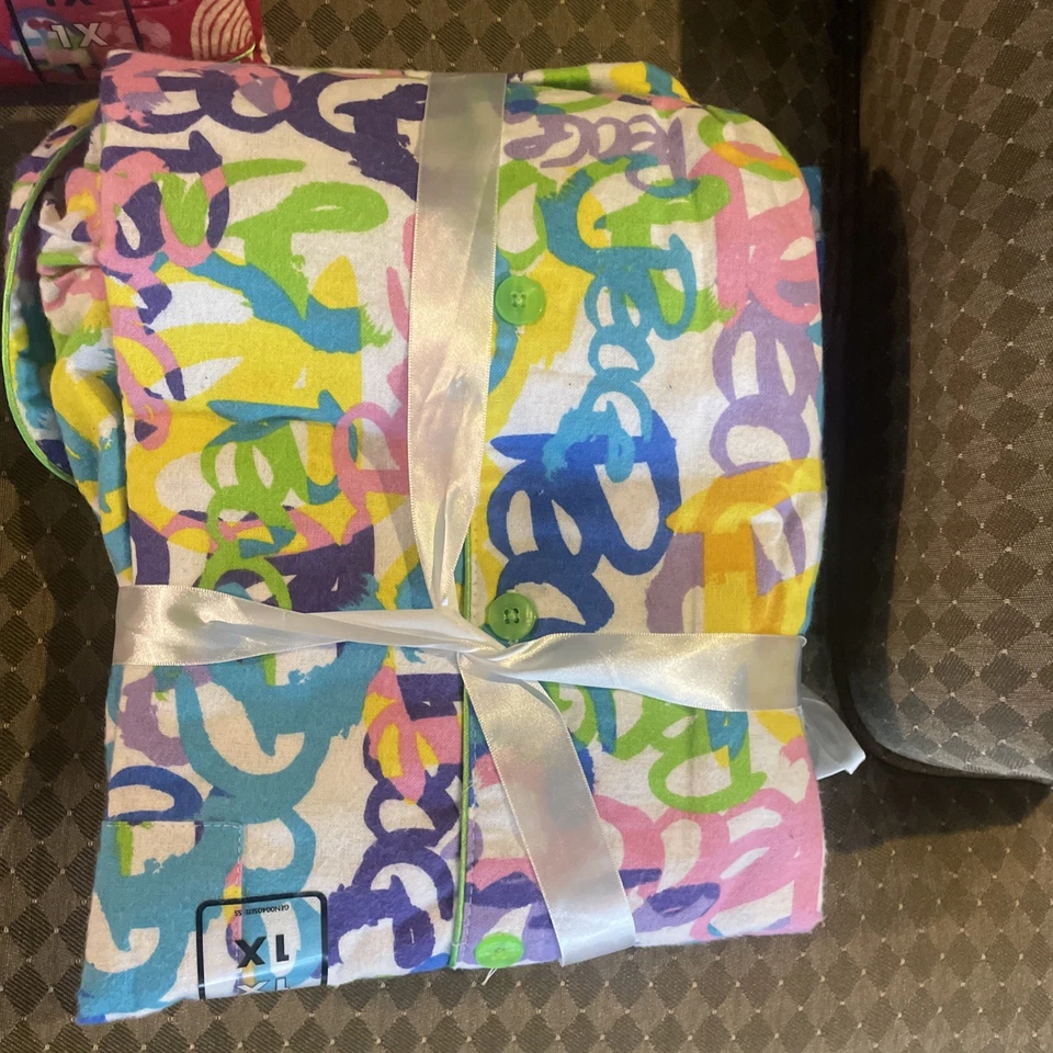 JOE BOXER Pajama Set Of 2 1 X Lounge Y2K Sleepwear Flannel Vtg KMART PJs New - Image 3 of 4