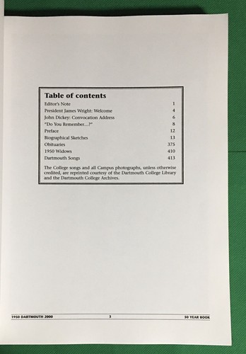 Dartmouth College Class Of 1950 50th Reunion 50 Year Book 2000 Hanover NH - Picture 4 of 5