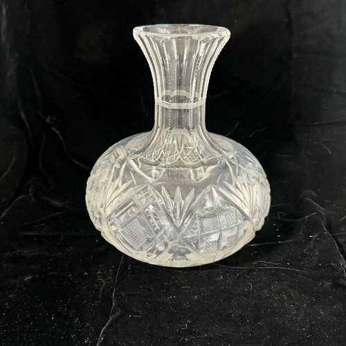 Antique Cut Crystal Water Wine Carafe Decanter or Vase 7.5” Tall - Picture 11 of 11