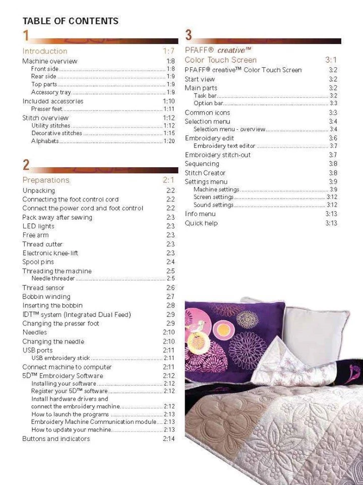 PFAFF Creative Performance Handbuch: 138 Seiten - Nähanleitung - Bedienungsanleitung - Bild 3 von 4