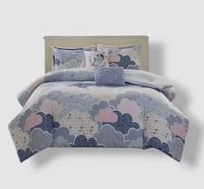Urban Habitat Kids Blue Cloud 5-Piece Duvet Cover Set Size Full/Queen