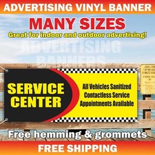 SERVICE CENTER Advertising Banner Vinyl Mesh Sign Repair Mechanic Change oil Fix