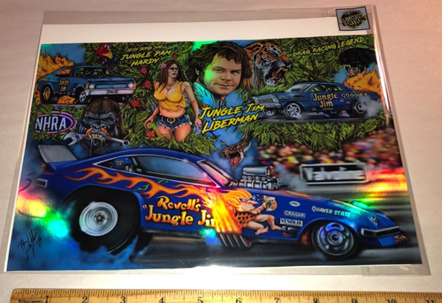 NHRA Drag Racing Jungle Jim and Pam Lieberman XL Holographic Funny Car ...