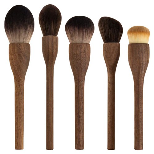 Vintage Walnut Makeup Brush Wood Handle Makeup Tool Loose Powder Blush Brush - Picture 4 of 23