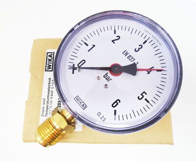 WIKA 9012591 111.10.100 6 bar G1/2 B Manometer -unused/OVP- 