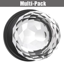 Classic Round Crystal Glass Door Knobs Handles Matte Black Privacy/Passage/Dummy