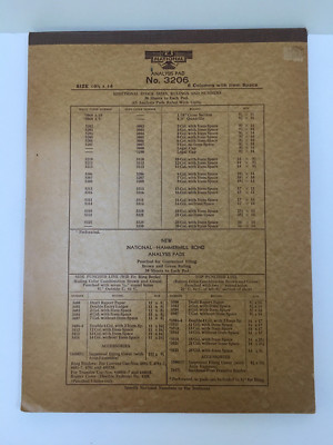 Analysis Pad National 6 Columns 10 1/2'' X 14'' 50 Sheets Buff No 3206 Vintage