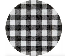 Buffalo Plaid Black Check 10.8" melamine plate Xmas Farmhouse party table decor