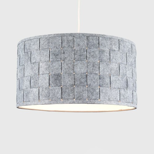 Ceiling Light Shade Modern Grey Felt Weave Design Easy Fit Drum Lampshade Home - Picture 22 of 24