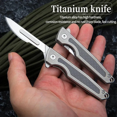 Titanium Alloy Scalpel Folding Knife Outdoor Survival Camping Portable EDC Tool