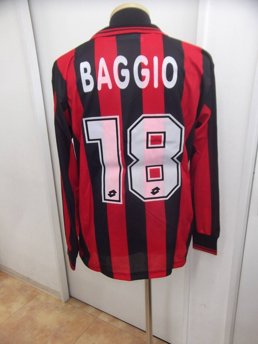 ウェア AC MILAN #18 BAGGIO AC Milan 1995/96 Home Jersey #18 Roberto Baggio Lotto XL w
